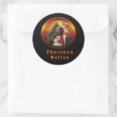 Cherokee Runder Aufkleber (Tasche)