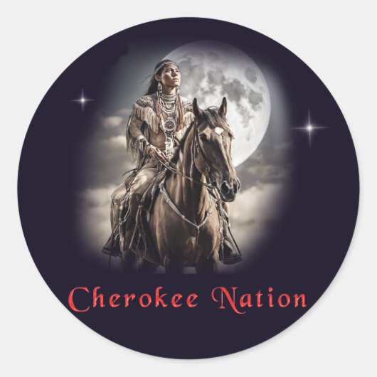 Cherokee Runder Aufkleber (Vorderseite)