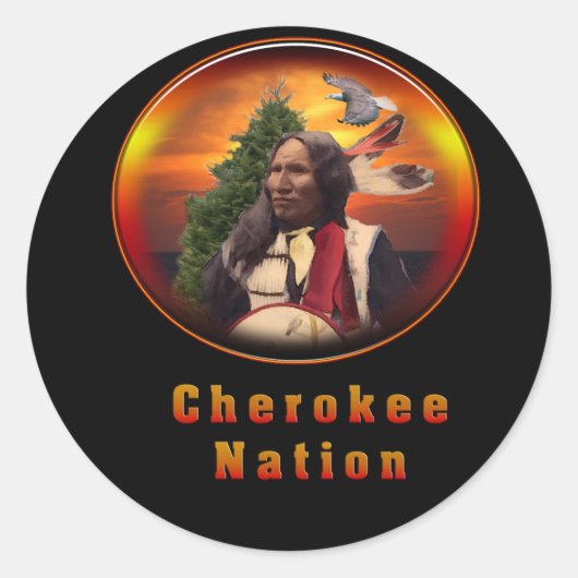 Cherokee Runder Aufkleber (Vorderseite)