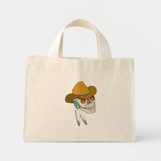 Cherokee Skull Beach Bag Mini Stoffbeutel (Vorne)