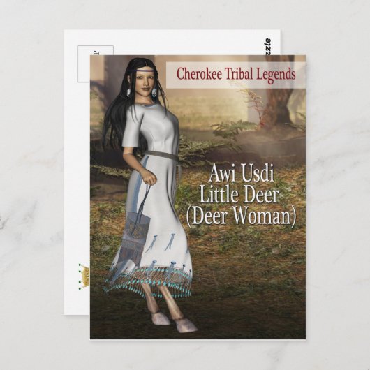 Cherokee-Stammeslegende: Hirsche (Hirsche) Postkarte (Vorne/Hinten)