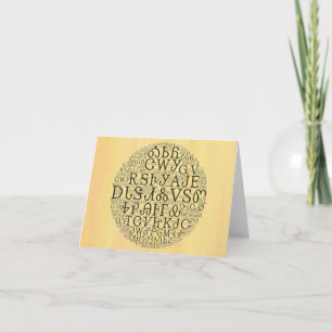 Cherokee Syllabary Cloud Yellow Note Card Karte