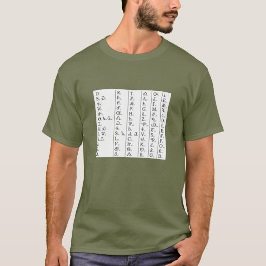 Cherokee Syllabary Unisex Khaki Green T - Shirt (Vorderseite)