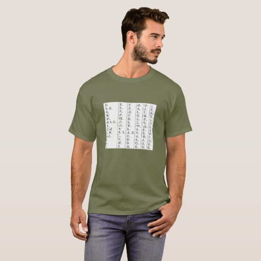 Cherokee Syllabary Unisex Khaki Green T - Shirt (Vorne ganz)