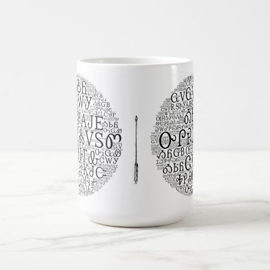 Cherokee Syllabary-Wort-Wolken-Kaffee-Tasse Tasse (Mittel)