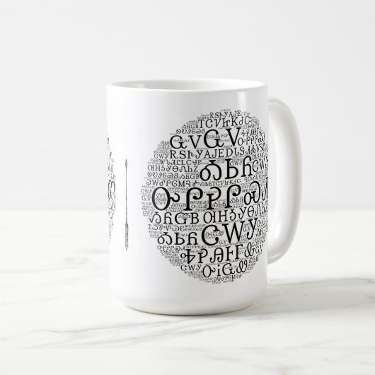 Cherokee Syllabary-Wort-Wolken-Kaffee-Tasse Tasse (VorderseiteRechts)