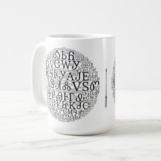 Cherokee Syllabary-Wort-Wolken-Kaffee-Tasse Tasse (Vorderseite Links)