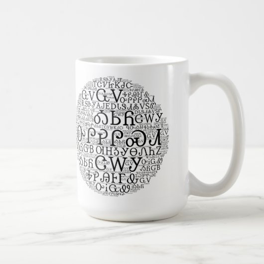 Cherokee Syllabary-Wort-Wolken-Kaffee-Tasse Tasse (Rechts)
