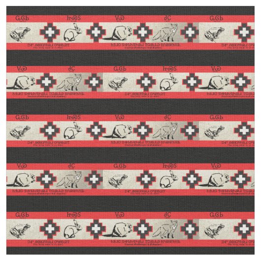 Cherokee Tiere 2 Stoff (Nahaufnahme)