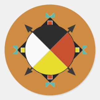Cherokee Vier Richtungen Runder Aufkleber