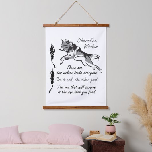 Cherokee Wisdom Wandteppich Mit Holzrahmen (Schlafzimmer)