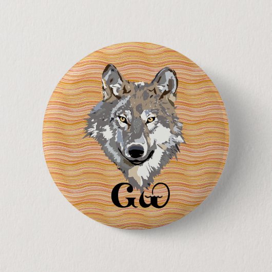Cherokee Wolf-Liebhaber-Knopf Button (Vorderseite)
