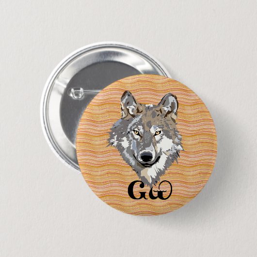 Cherokee Wolf-Liebhaber-Knopf Button (Vorne & Hinten)