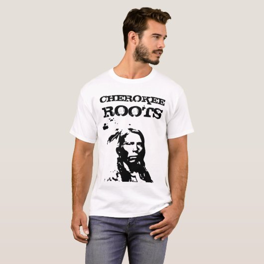 CHEROKEY ROOTS NATIVE AMERIKANISCHE UREINWOHNER T  T-Shirt (Vorne ganz)
