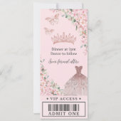 Cheroms Blush Dress Quinceañera VIP Ticket Einladung (Rückseite)