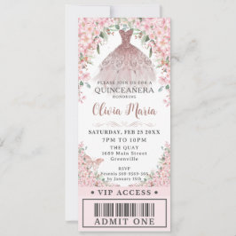 Cheroms Blush Dress Quinceañera VIP Ticket Einladung