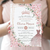 Cheroms Rose Gold Dress Gown Quinceañera Einladung