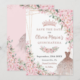 Cheroms Rose Gold Dress Gown Quinceañera Save The Date