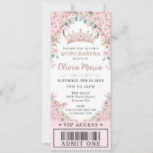 Cheroms Rose Gold Quinceñera VIP Ticket Einladung (Vorderseite)