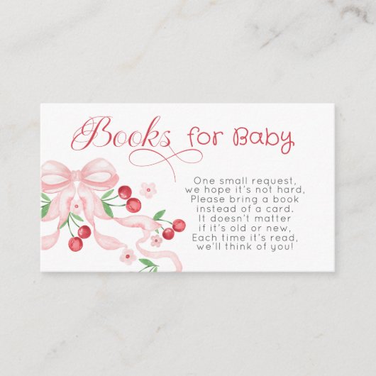 Cheron on top Pink Bow Books for baby ticket Begleitkarte (Vorderseite)