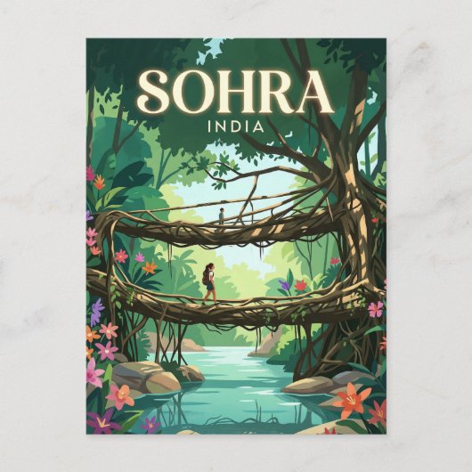 Cherrapunji Indien Postkarte (Vorderseite)