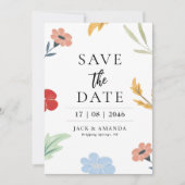 Cherrful Joyful Colorful Wedding Save the Dates Einladung (Vorderseite)