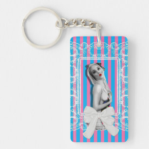 Cherrie Au Lait Süßwarengeschäft Candy Stripe Cute Schlüsselanhänger
