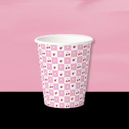 Cherrie , Little Blume , Pink White Paper Cup Pappbecher