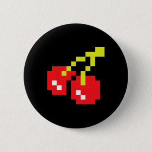 Cherries 80er Videospiel Halloween Kostüm Easy Gro Button