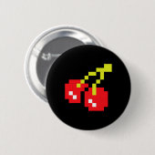 Cherries 80er Videospiel Halloween Kostüm Easy Gro Button (Vorne & Hinten)