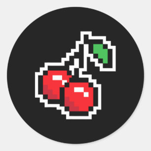 Cherries 80er Videospiel Halloween Kostüm Easy Gro Runder Aufkleber