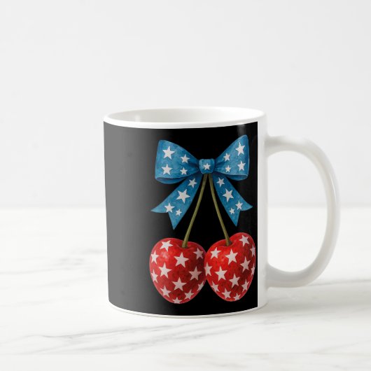 Cherries American Flag Coquette Bow Cherry 4. Kaffeetasse (Rechts)
