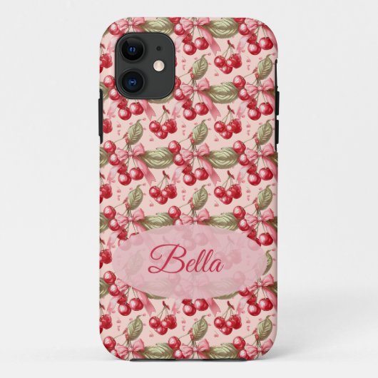 Cherries and Bows Coquette ästhetische iPhone Gehä Case-Mate iPhone Hülle (Rückseite)