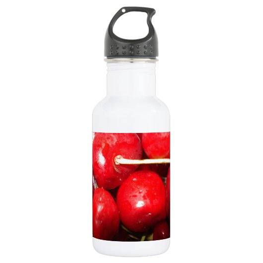 Cherries Art Foto Edelstahlflasche (Vorderseite)