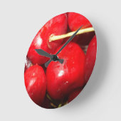 Cherries Art Foto Runde Wanduhr (Winkel)