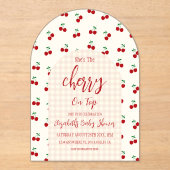 Cherries Baby Dusche Acryleinladungen (Vorderseite)