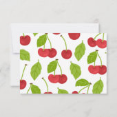 Cherries Baby Dusche bringen eine Buchkarte Cherry Einladung (Rückseite)