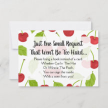 Cherries Baby Dusche bringen eine Buchkarte Cherry