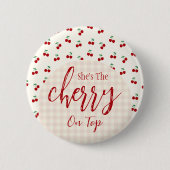 Cherries Baby Dusche Button (Vorderseite)