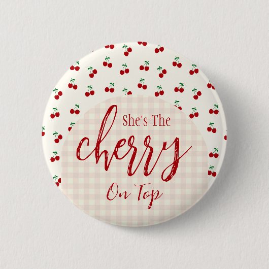 Cherries Baby Dusche Button (Vorderseite)