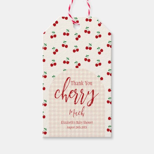 Cherries Baby Dusche Geschenkanhänger (Vorderseite)