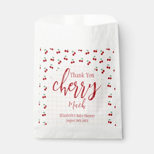 Cherries Baby Dusche Geschenktütchen (Vorderseite)