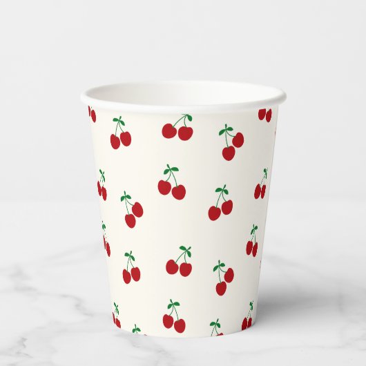 Cherries Baby Dusche Pappbecher (Rückseite)
