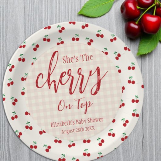Cherries Baby Dusche Pappteller
