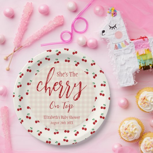 Cherries Baby Dusche Pappteller (Party)