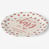 Cherries Baby Dusche Pappteller (Schrägansicht)