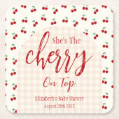 Cherries Baby Dusche Rechteckiger Pappuntersetzer (Vorderseite)