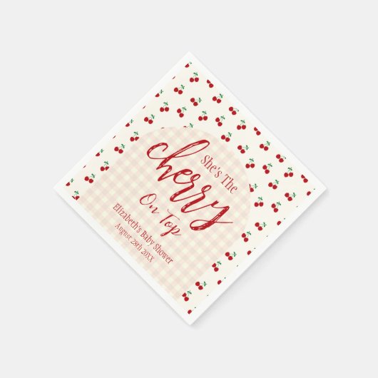 Cherries Baby Dusche Serviette (Ecke)