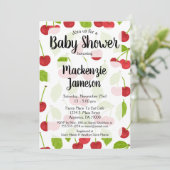 Cherries Baby Shower Einladung Red Cherry (Stehend Vorderseite)