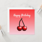 Cherries Birthday Card Karte (Vorderseite/Rückseite Beispiel)
